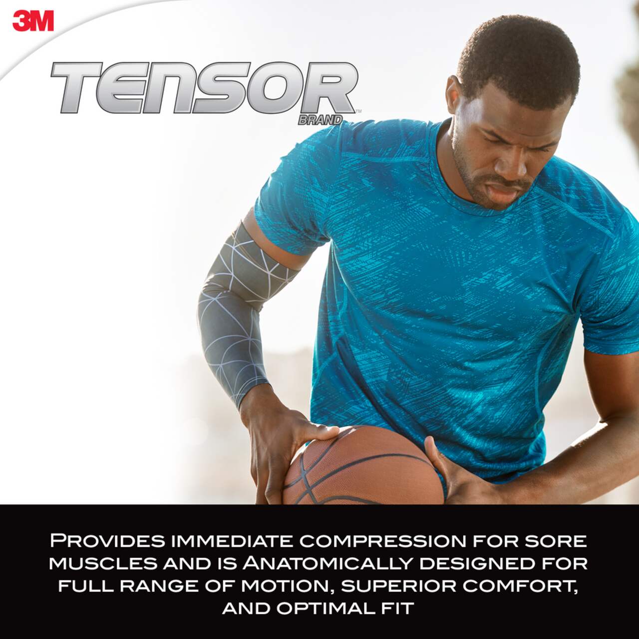 Tensor™ Sport Compression Arm Sleeve Support, Blue, Assorted Sizes