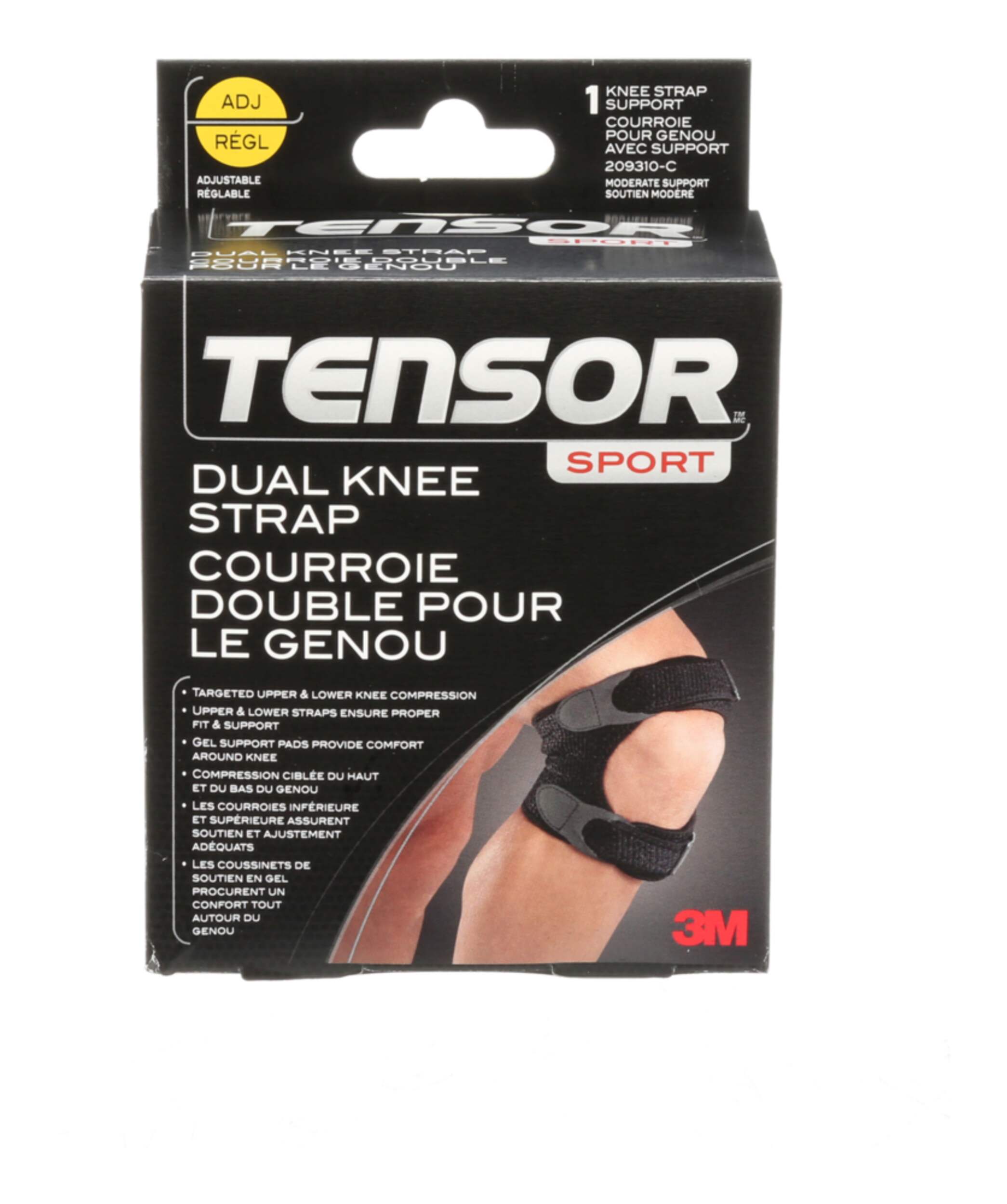 Tensor™ Sport Dual Knee Adjustable Strap Support Front_Elevated