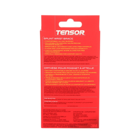 Tensor™ Adjutable Splint Wrist Brace Support, Grey, One Size Canadian