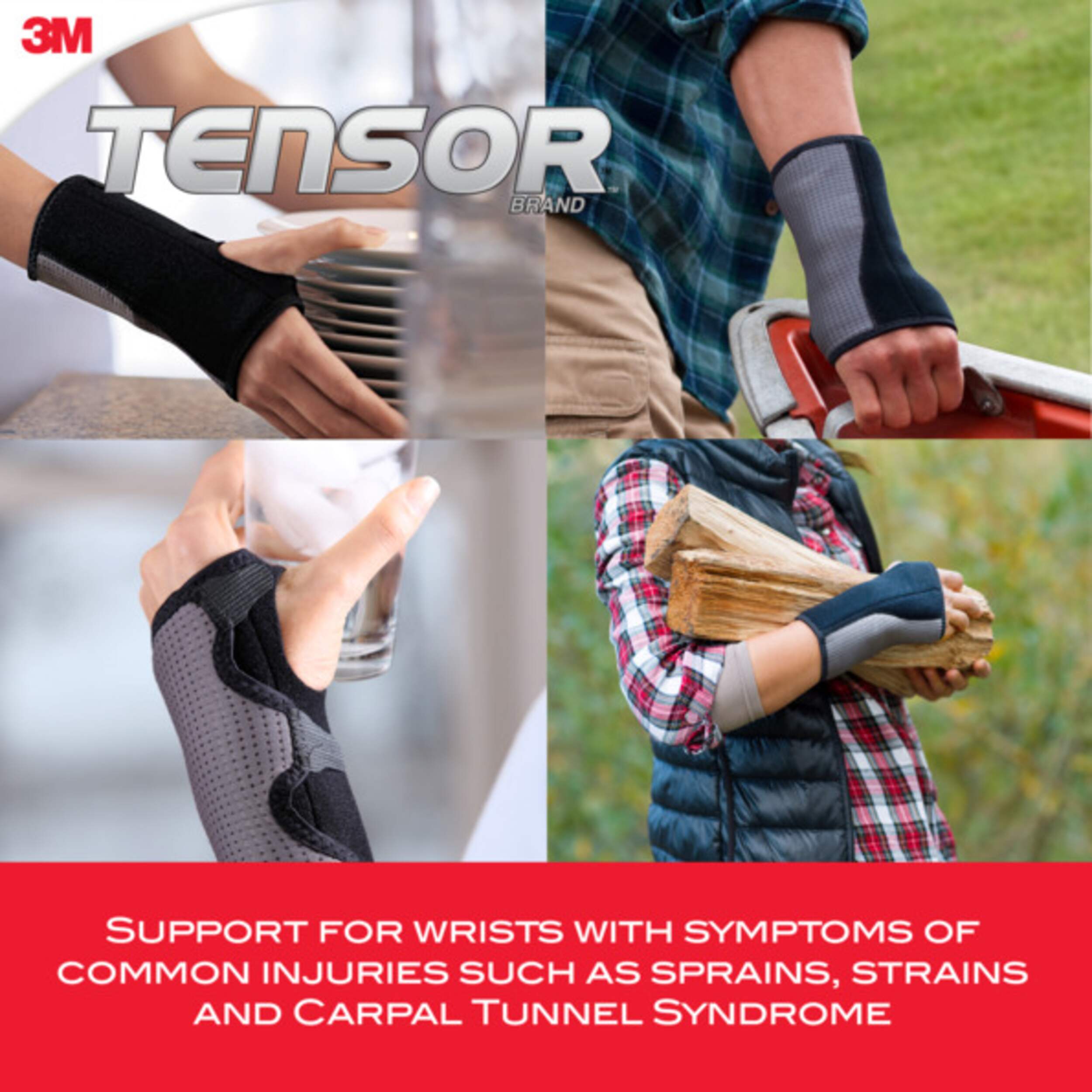 Tensor™ Adjutable Splint Wrist Brace Support, Grey, One Size Canadian