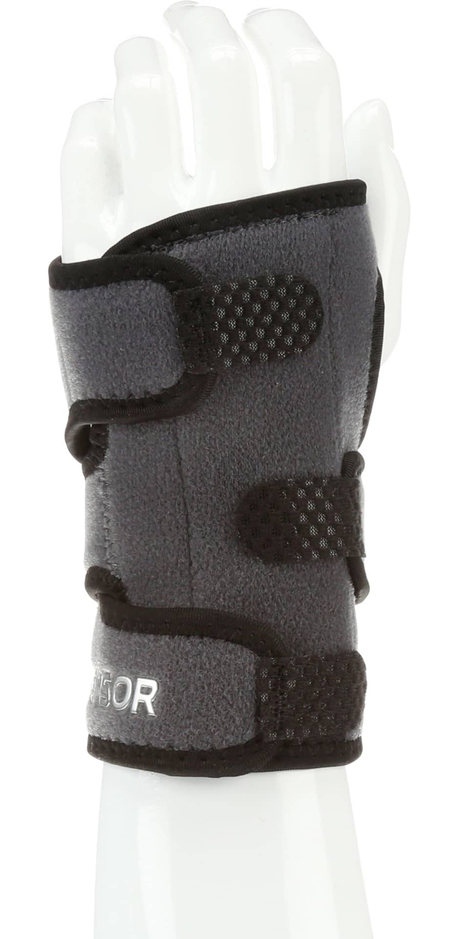 Tensor™ Sport Antimicrobial Deluxe Left-Handed Wrist Brace, Grey, Assorted  Sizes