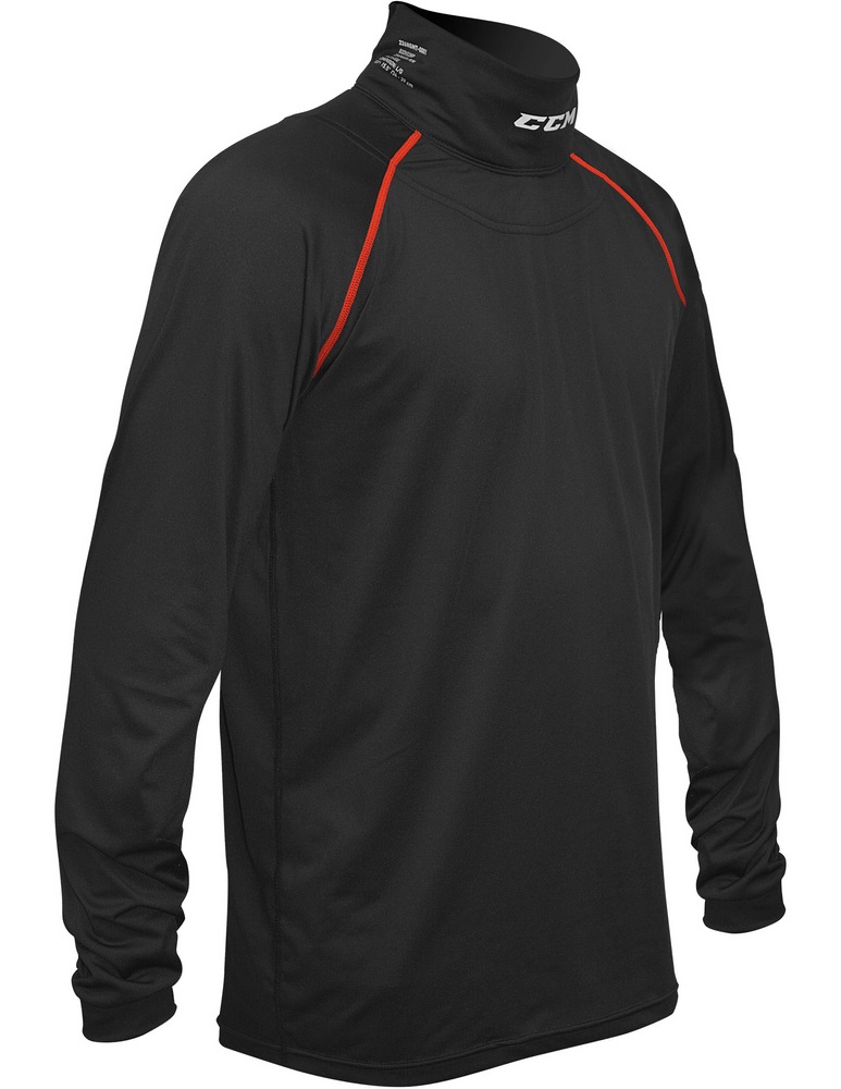 CCM Hockey Integrated Neck Guard Long Sleeve Compression Top, Youth