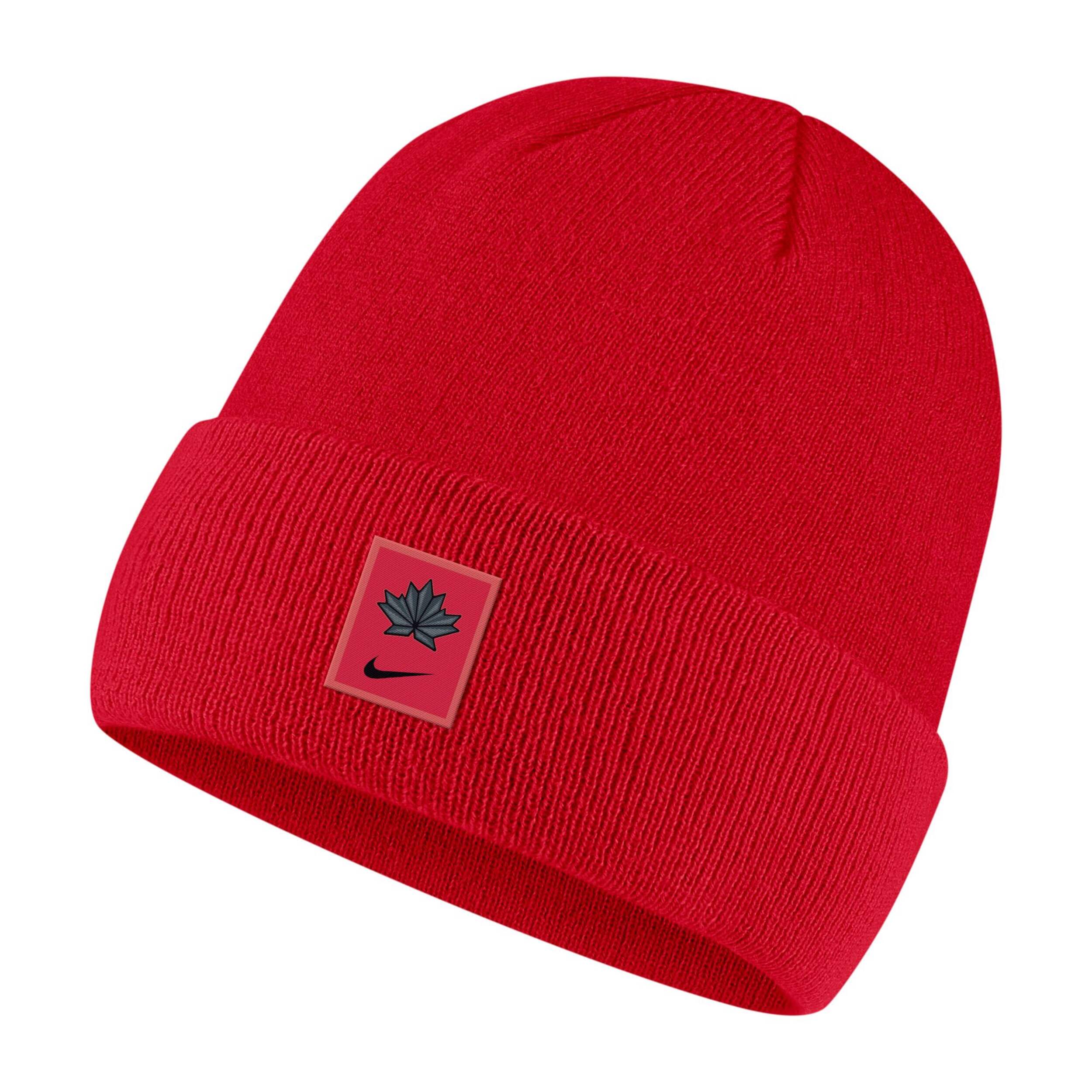 Nike Hockey Team Canda Cuffed Beanie Toque, Red Bottom_Plunge