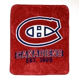 NHL Montreal Canadiens Plush Throw Blanket, 40-in x 50-in Front_Flat