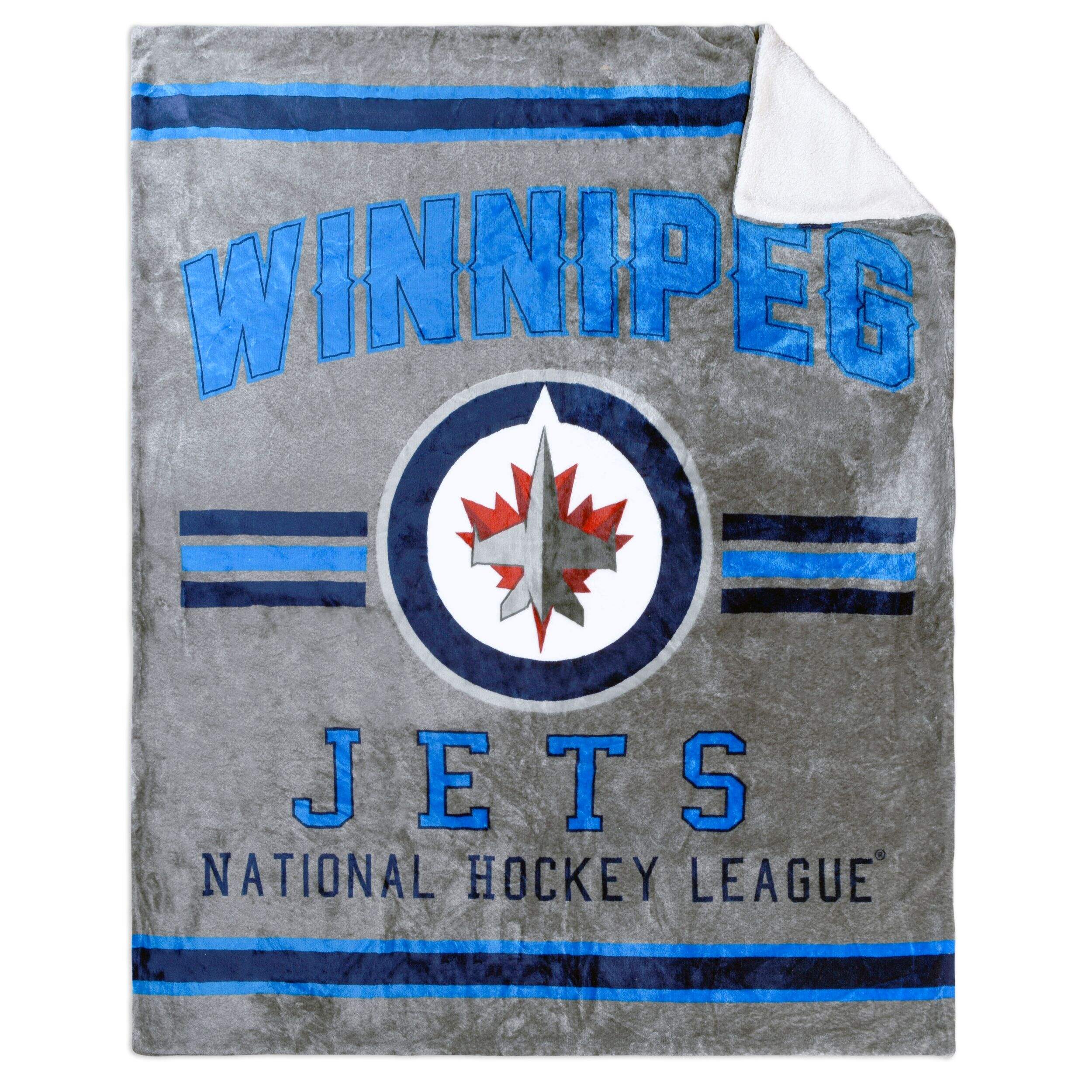 NHL Winnipeg Jets Plush Throw Blanket, 40-in x 50-in Front_Flat