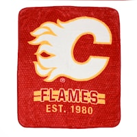 NHL Calgary Flames Plush Throw Blanket, 40-in x 50-in Front_Flat