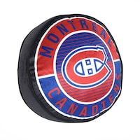 NHL Montreal Canadiens Hockey Puck Pillow Cushion Front_Three_Fourths_Angled_Right