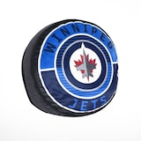 NHL Winnipeg Jets Hockey Puck Pillow Cushion Front_Three_Fourths_Angled_Right