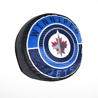 NHL Winnipeg Jets Hockey Puck Pillow Cushion Front_Three_Fourths_Angled_Right