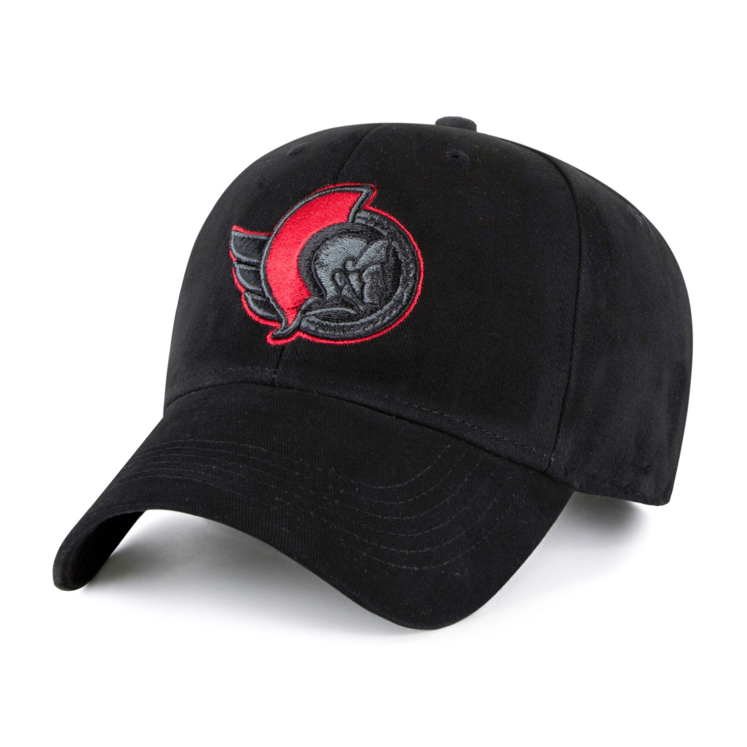 Casquette mode noire préférée des amateurs des Sénateurs d'Ottawa de la LNH Front_Three_Fourths_Angled_Left