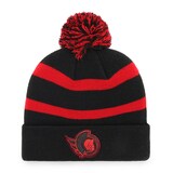 Fan Favorite NHL Ottawa Senators Mass Breakaway Cuff Knit Pom Toque, Black, Adult Front_Flat