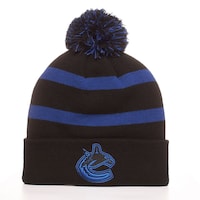 Fan Favorite NHL Vancouver Canucks Mass Breakaway Cuff Knit Pom Toque, Black, Adult