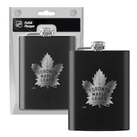 Flacon en acier inoxydable avec logo gravé des Maple Leafs de Toronto, 8 oz Front_Flat