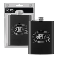 NHL Montreal Canadiens Stainless Steel Etched Hockey Team Logo Flask, 8-oz Front_Flat