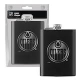 NHL Edmonton Oilers Stainless Steel Etched Hockey Team Logo Flask, 8-oz Front_Flat