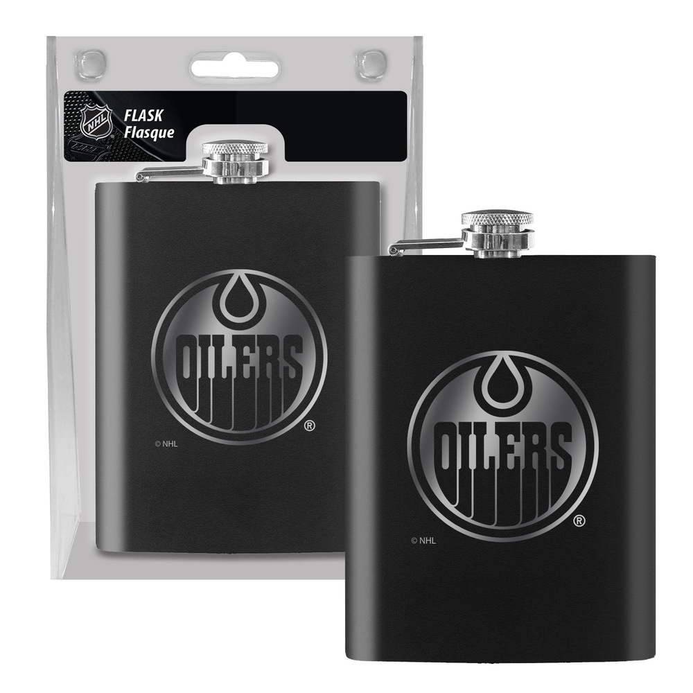 NHL Edmonton Oilers Stainless Steel Etched Hockey Team Logo Flask, 8oz Canadian Tire