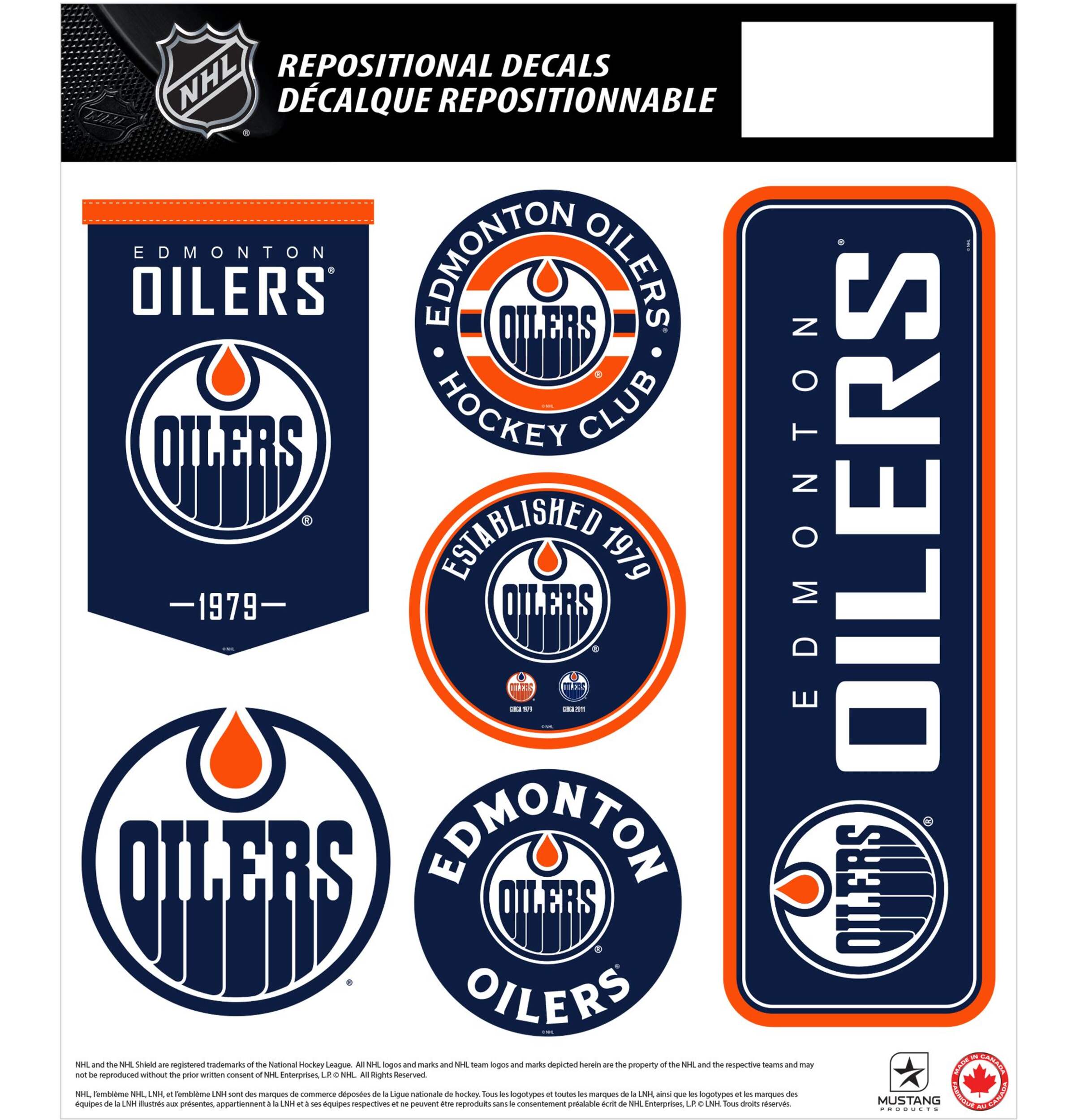 NHL Edmonton Oilers Hockey Team Wall Decals Front_Flat