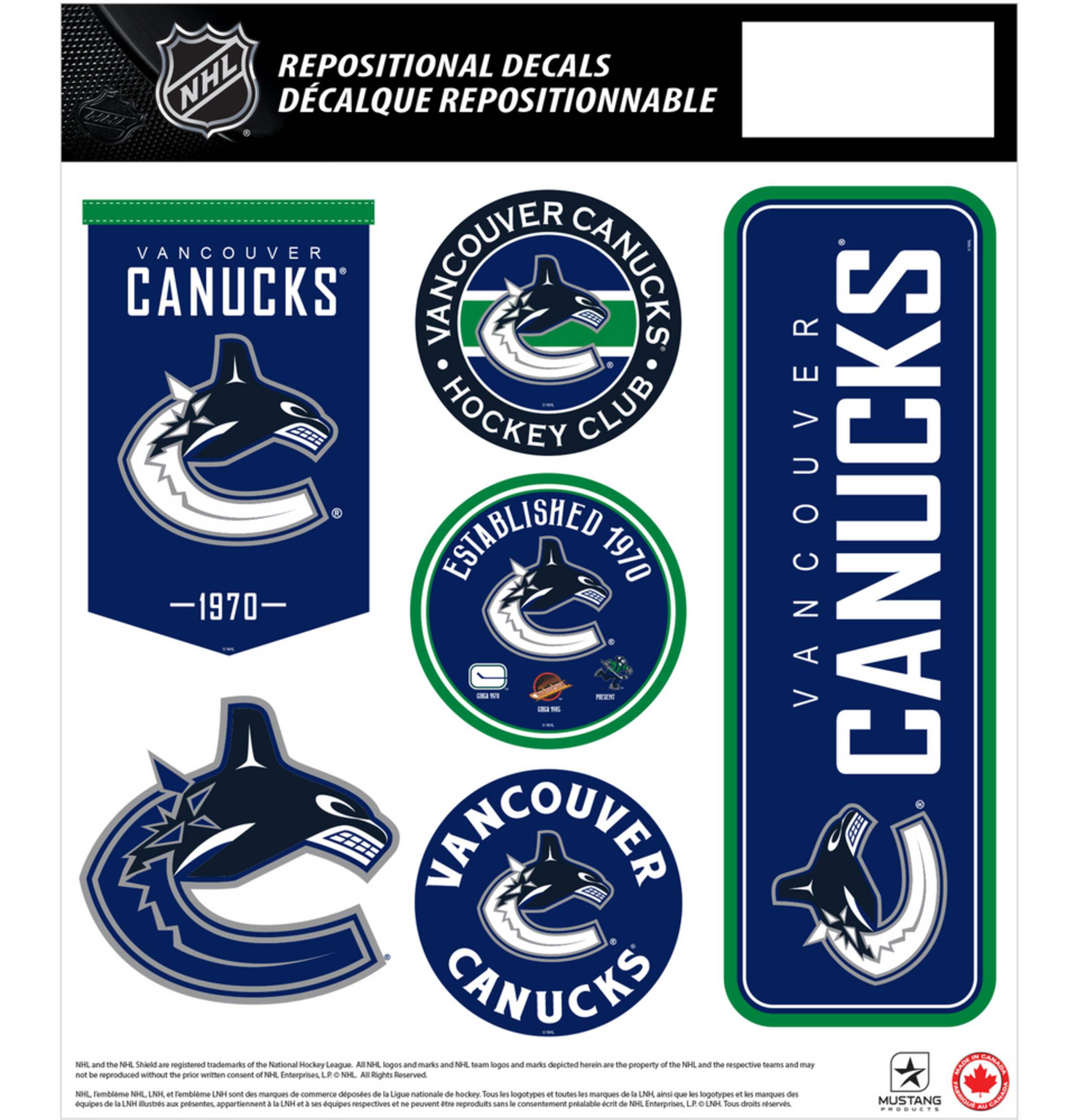 Décalcomanies murales LNH Canucks de Vancouver Front_Flat