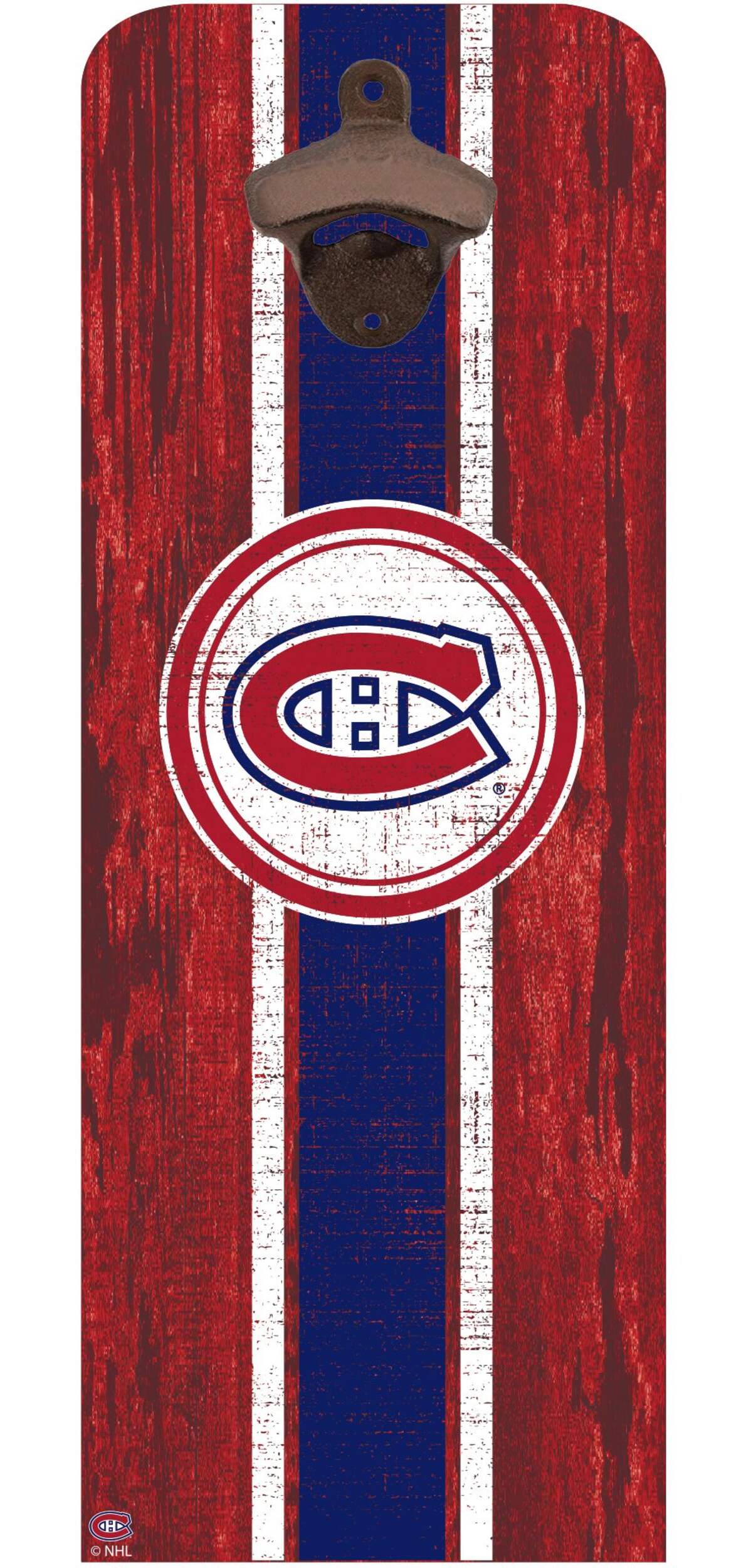 NHL Montreal Canadiens Hockey Wall Mounted Magnetic Bottle Cap Opener Front_Flat