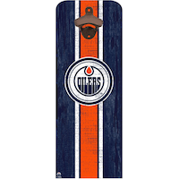 NHL Edmonton Oilers Hockey Wall Mounted Magnetic Bottle Cap Opener Front_Flat