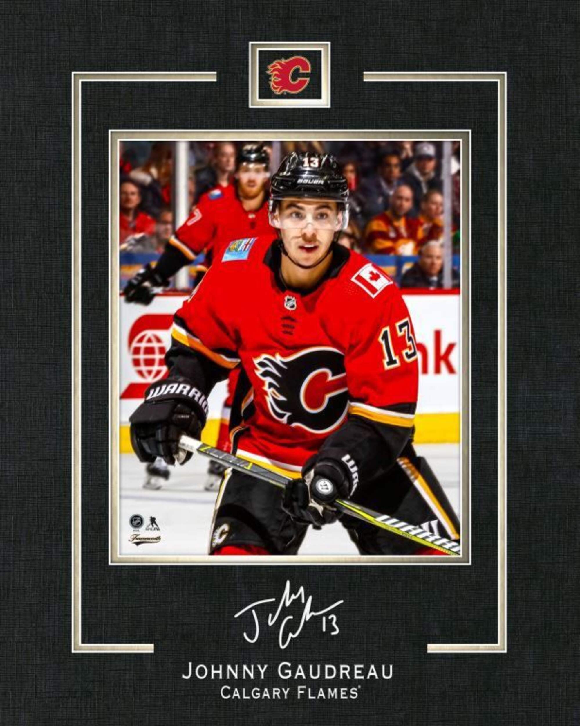 NHL Calgary Flames Johnny Gaudreau Framed Replica Signature, 16-in x 20-in Front_Flat