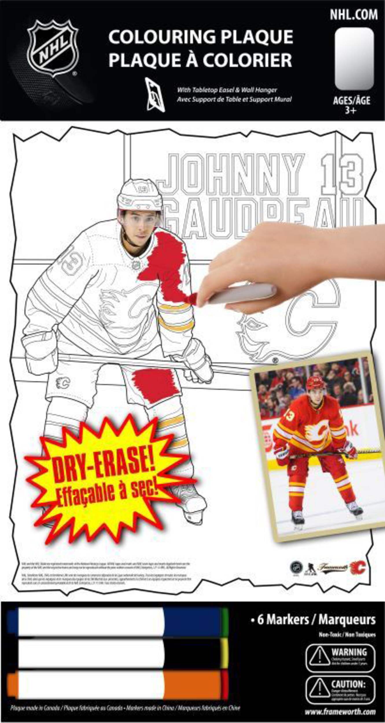 NHL Calgary Flames Player Colouring Plaque Front_Flat