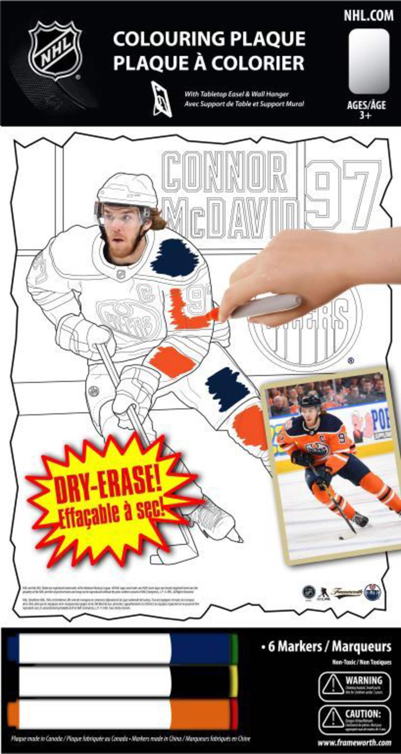 NHL Edmonton Oilers Player Colouring Plaque Front_Flat