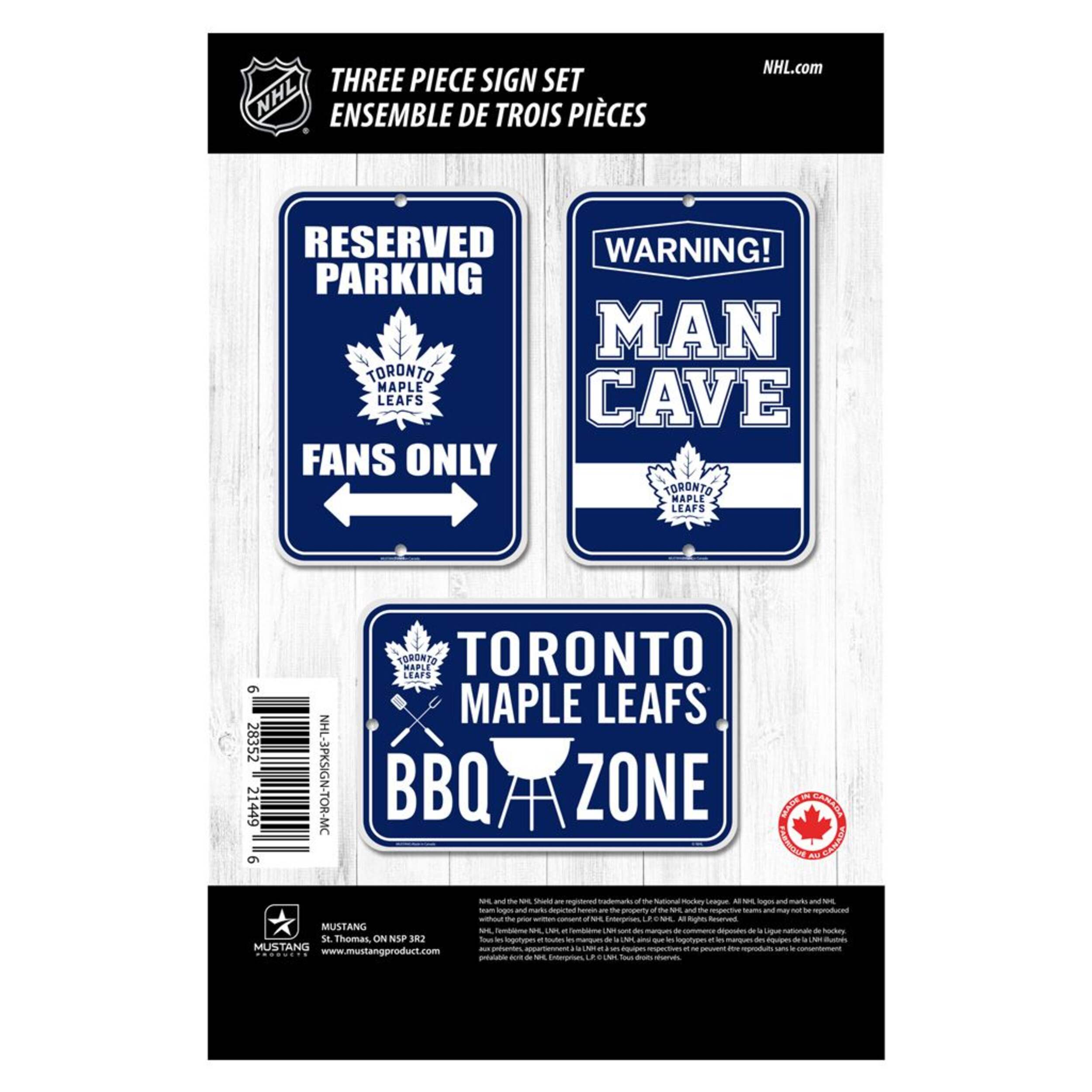 NHL Toronto Maple Leafs Hockey Team Collectible Sign Set, 3-pc Front_Flat