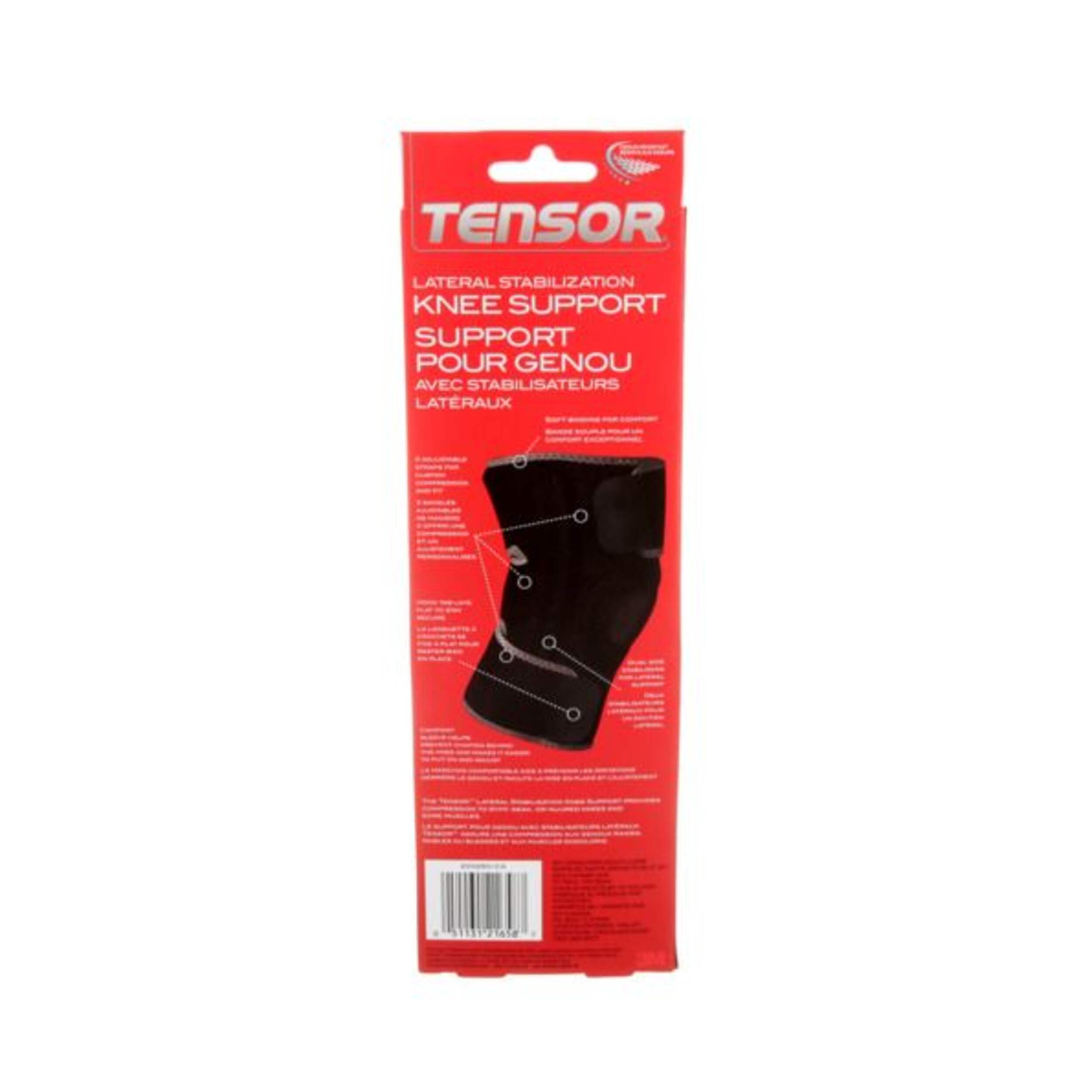 Tensor™ Adjustable Knee Support Brace with Dual Side Stabilizers, Black