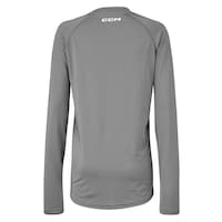 CCM Hockey Compression Long Sleeve Base Layer Top, Senior, Assorted Sizes Back_Flat