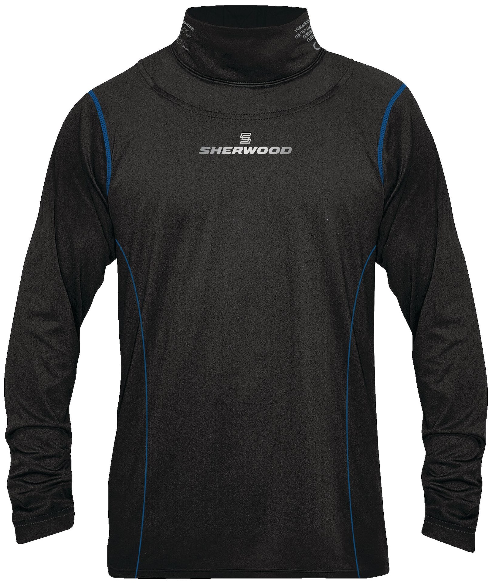 Sherwood Hockey Long Sleeve Top with Integrated Neck Guard, Senior/Men,  Black, Assorted Sizes