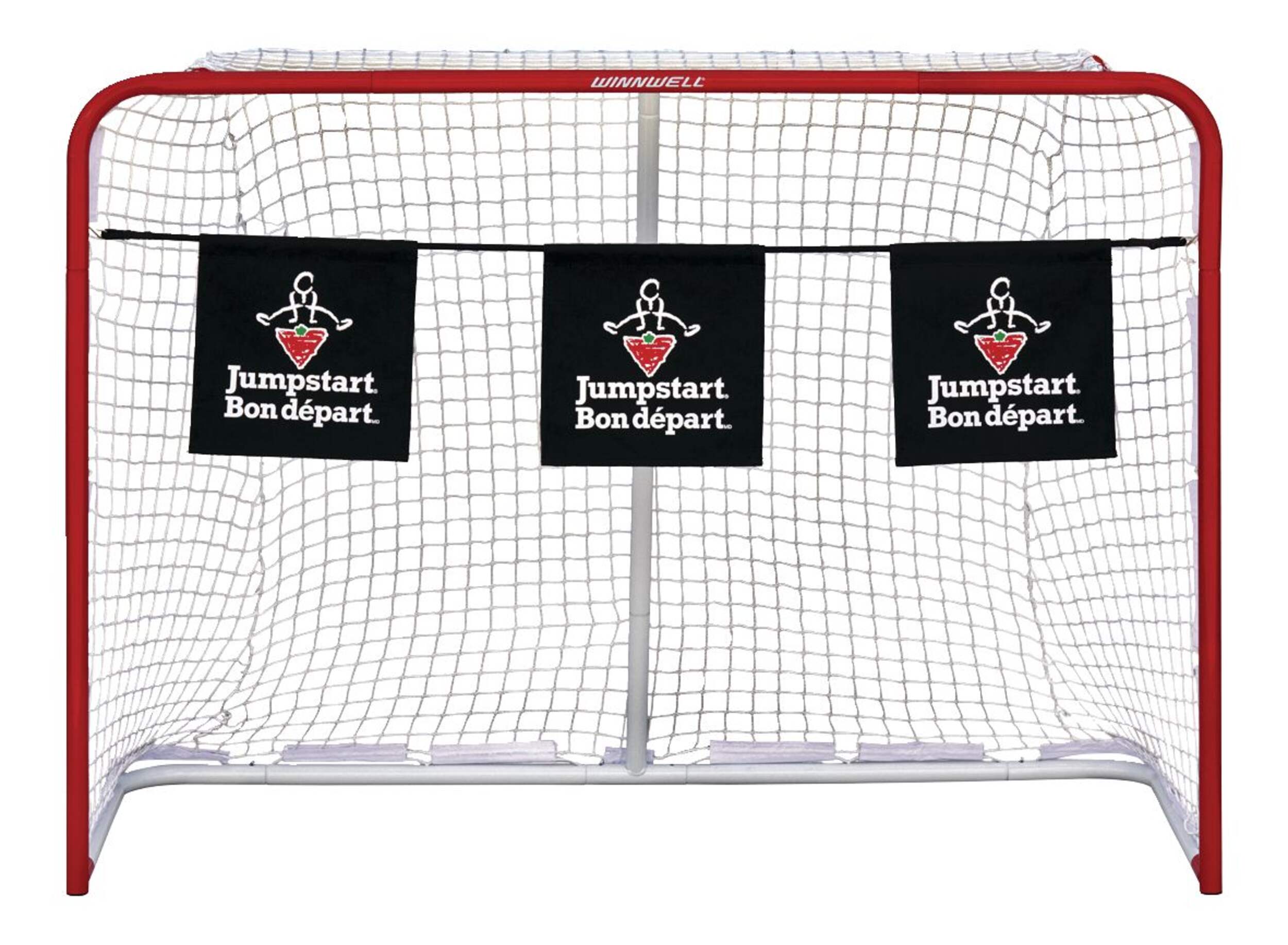 Winnwell Jumpstart Steel Street Hockey Net with Bungee Targets, 60-in Front_Flat
