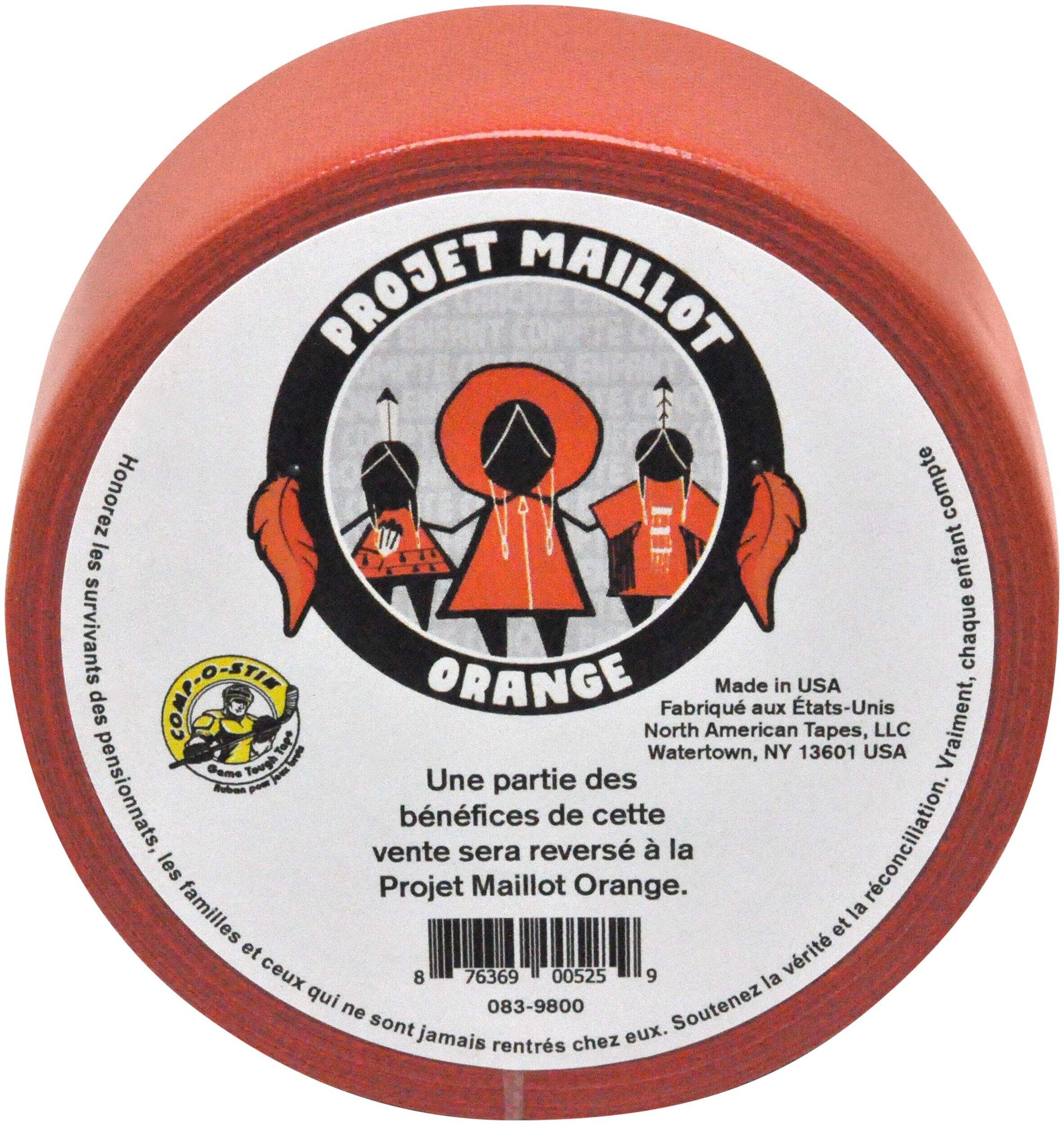 Ruban de hockey Renfrew Pro Hockey Vérité et réconciliation, orange, 24 mm x 18 m Front_Elevated