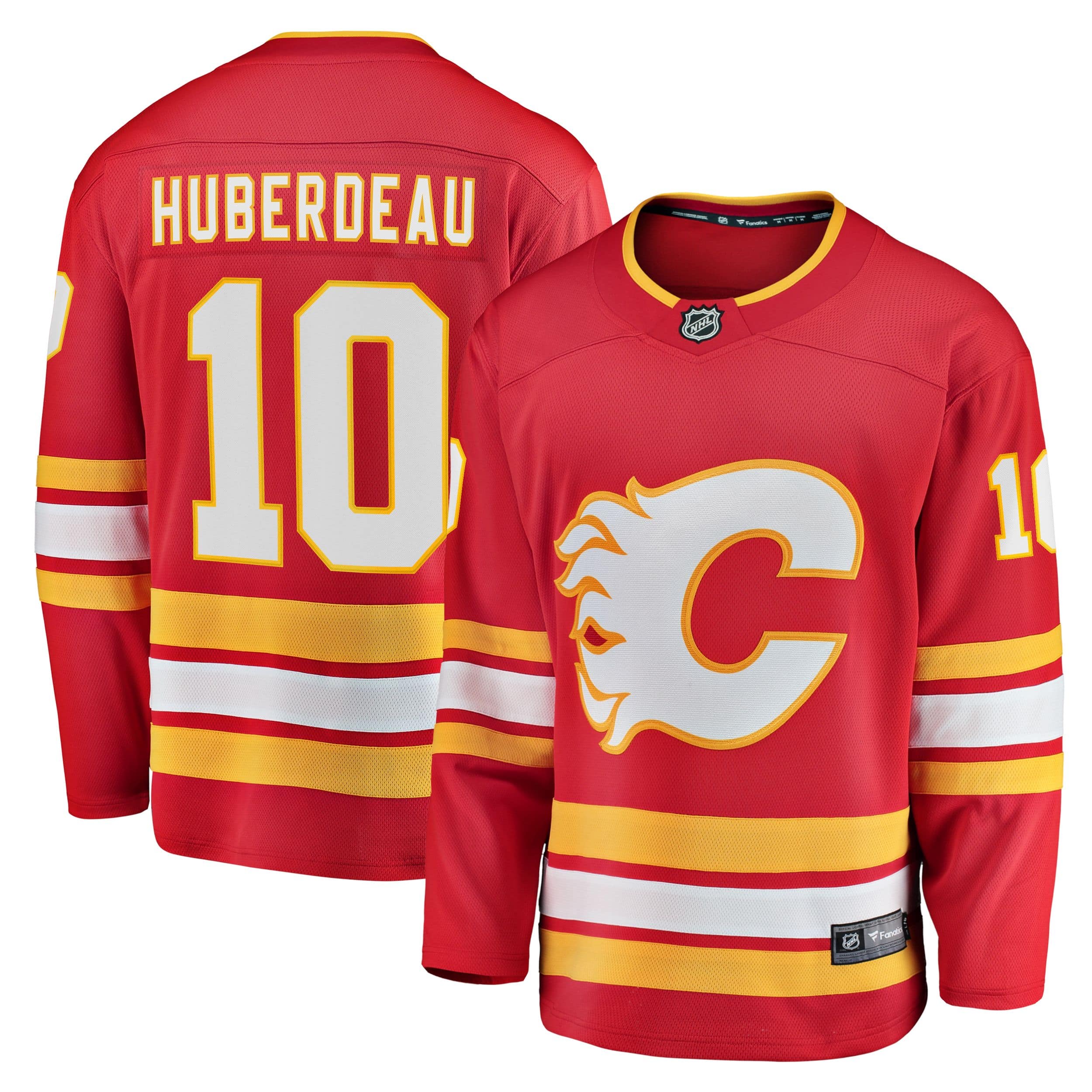 CALGARY, AB - NOVEMBER 1: New Calgary Flames jerseys hang in the