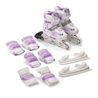 Ultra Wheels Switchers Ice/Inline Skates with Pad Set, Purple, Youth Composite_or_Mixed