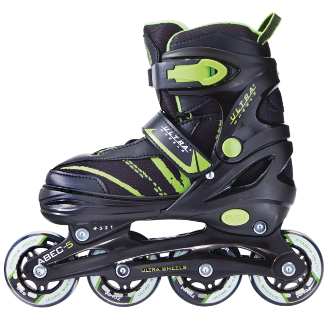 Ultra Wheels Adjustable Inline Skates, Green, Assorted Sizes Canadian