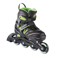 Ultra Wheels Adjustable Inline Skates, Green, Assorted Sizes Front_Three_Fourths_Angled_Right