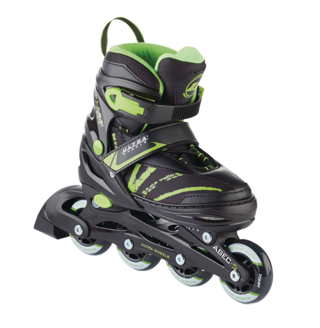 Ultra Wheels Adjustable Inline Skates, Green, Assorted Sizes Canadian
