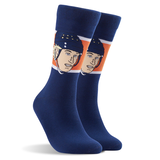 Major League Socks NHL Edmonton Oilers Wayne Gretzky "Sockey" Crew Socks, One Size Front_Three_Fourths_Angled_Right