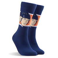 Major League Socks NHL Edmonton Oilers Wayne Gretzky "Sockey" Crew Socks, One Size Front_Three_Fourths_Angled_Right