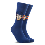 Major League Socks NHL Edmonton Oilers Leon Draisaitl "Sockey" Crew Socks, One Size Front_Three_Fourths_Angled_Right