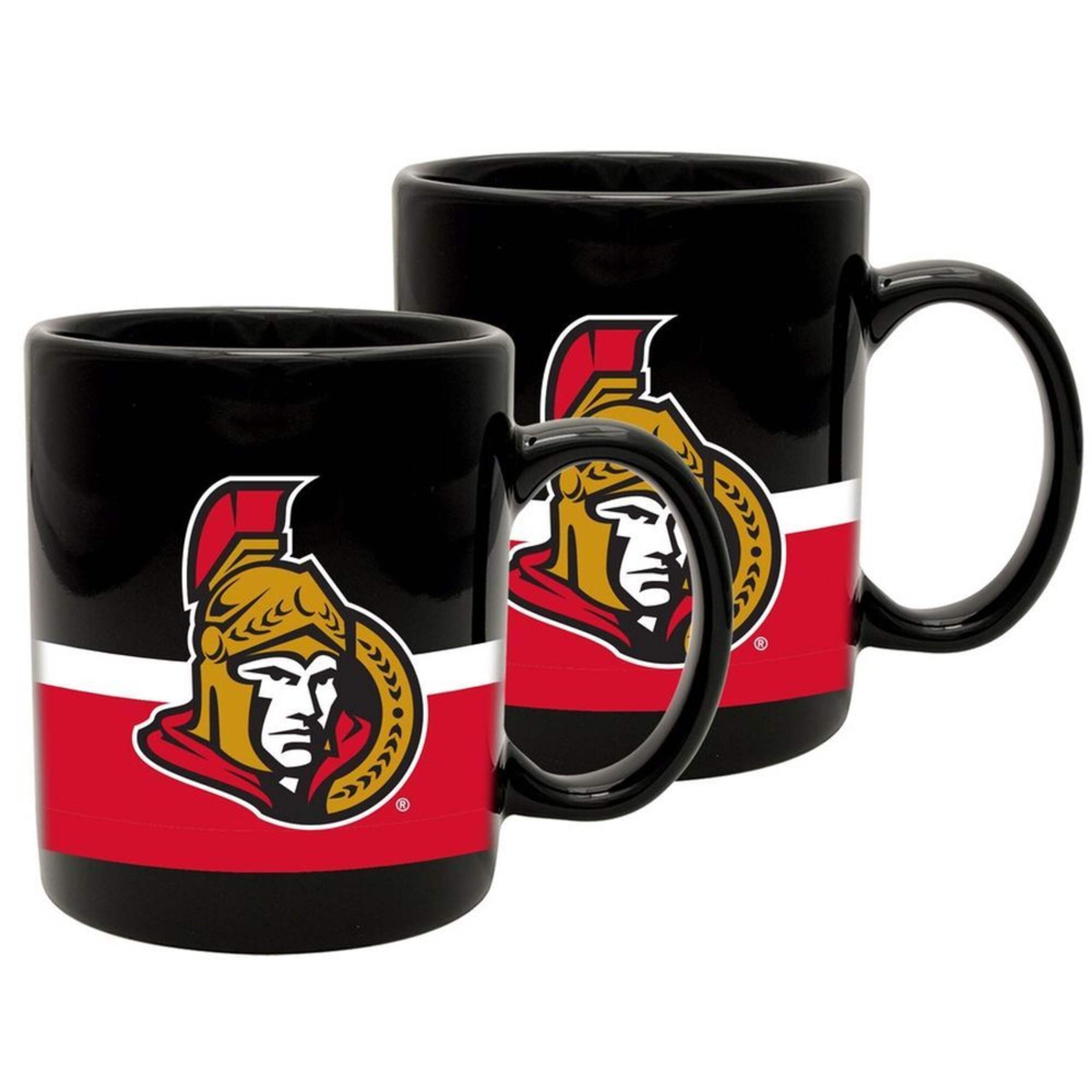 NHL Ottawa Senators Ceramic Sublimated Hockey Mug Set, 11-oz, 2-pk Front_Elevated