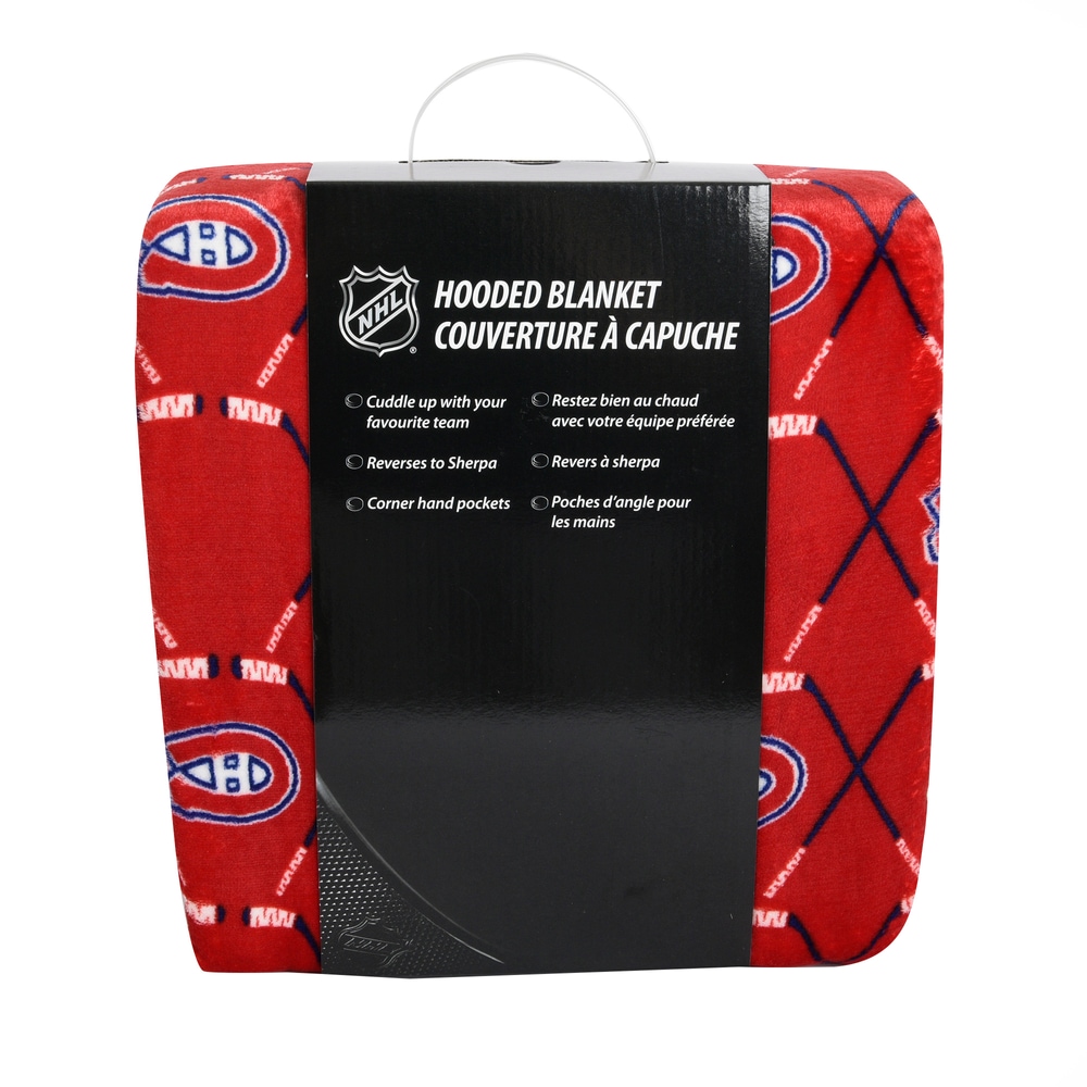 NHL Montreal Canadiens Officially Licensed Hockey Hooded Blanket 50in