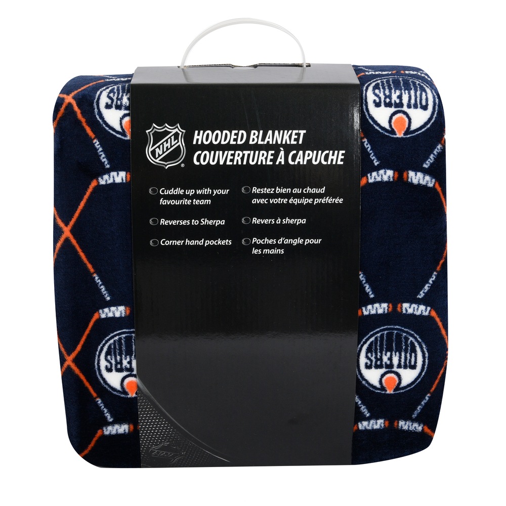 NHL Edmonton Oilers Officially Licensed Hockey Hooded Blanket 50in x
