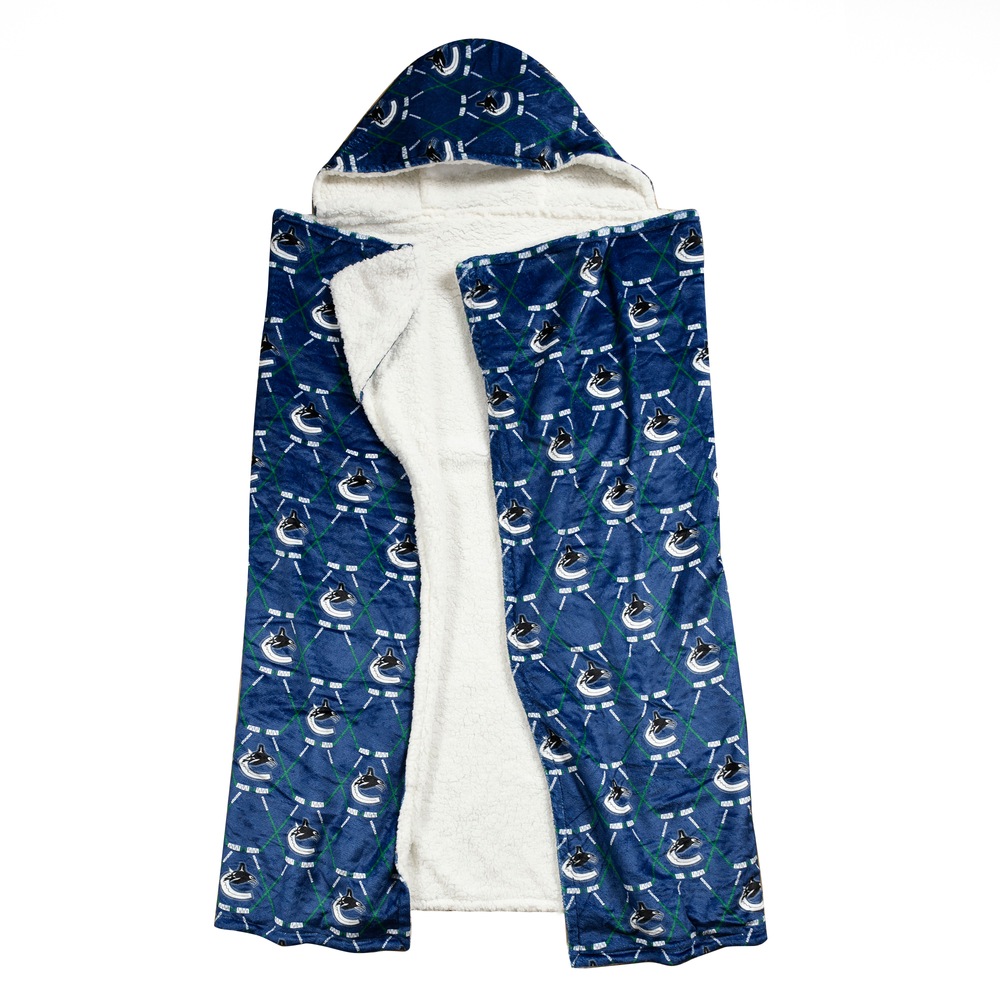 NHL Vancouver Canucks Officially Licensed Hockey Hooded Blanket 50in x