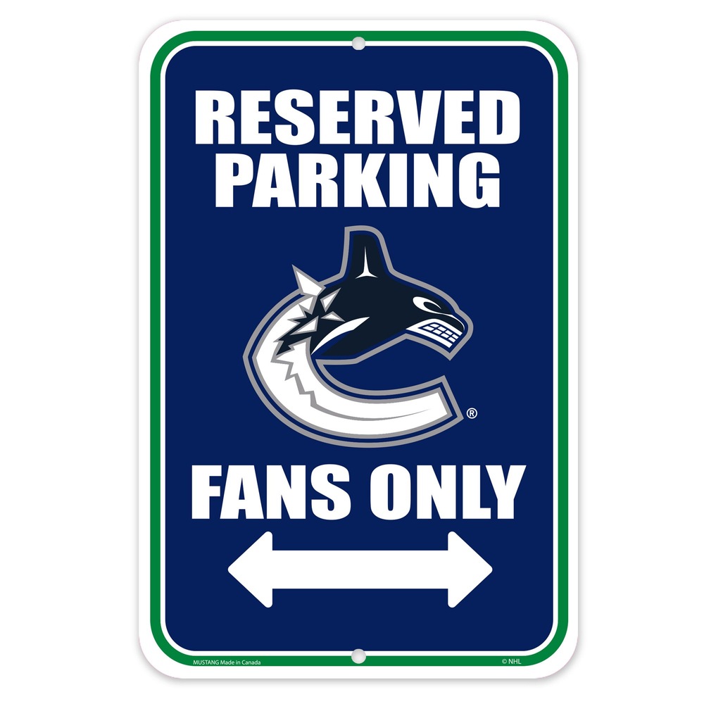 NHL Vancouver Canucks Reserved Parking Hockey Collectors Sign