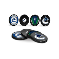 NHL Vancouver Canucks Hockey Puck Drink Coasters, 4-pk Composite_or_Mixed