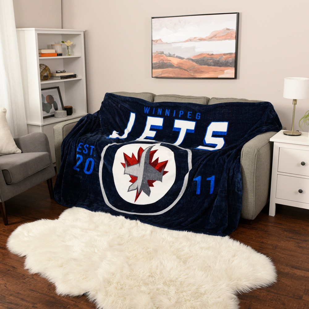 NHL Winnipeg Jets Officially Licensed Hockey Jumbo Plush Blanket, 60in