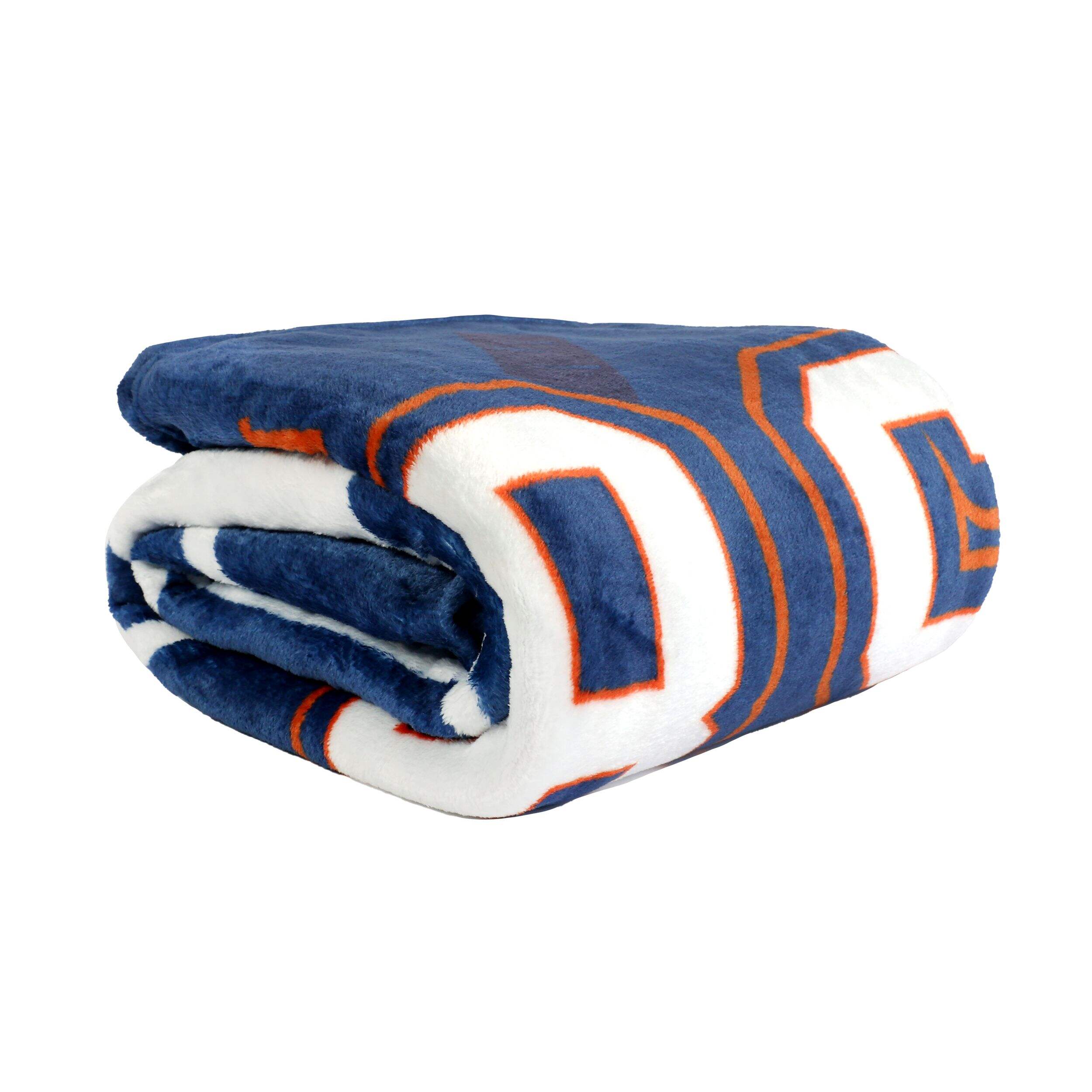 NHL Edmonton Oilers Plush Oversized Jumbo Blanket, 60-in x 90-in Front_Three_Fourths_Angled_Right