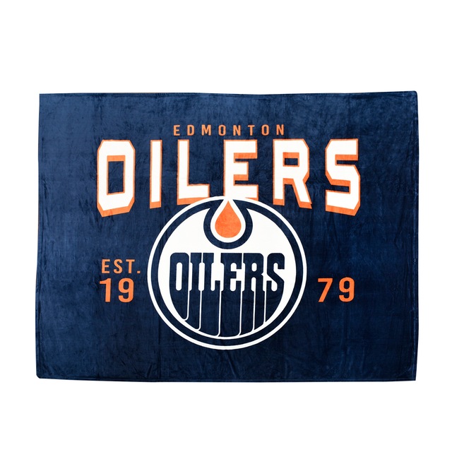 NHL Edmonton Oilers Officially Licensed Hockey Jumbo Plush Blanket, 60